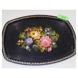 VINTAGE HAND PAINTED TOLEWARE TRAY 15 1/2 x 12)