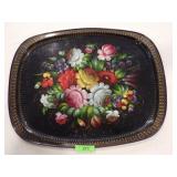 VTG HAND PAINTED / SIGNED TOLEWARE TRAY  23 x 18