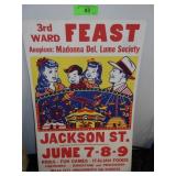 VINTAGE 3RD WARD FEAST POSTER 14 x 22
