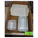 VINTAGE PYREX REFRIGERATOR JARS (1 W/ NO LID, ALL>