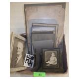 VINTAGE BLACK & WHITE PHOTOS, CARDBOARD FRAMES>>>