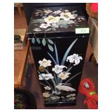 CARVED / HAND PAINTED CABINET 13 x 13 x 36 (PAINT>