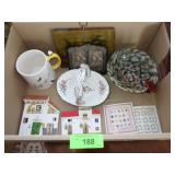 CERAMIC QUILTS, CLAY HOUSE PLAQUES, ROOSTER BOWL>>