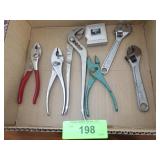 WRENCH, PLIERS & LUFKIN MEASURING TAPE