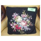 VINTAGE NEEDLEPOINT PILLOW 11 1/2  x 11 1/2