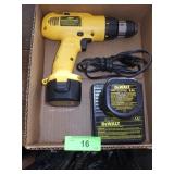 DEWALT DRILL W/ EXTRA BATTERY- TURNS ON