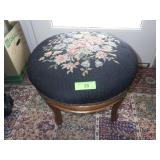 VINTAGE NEEDLEPOINT FOOTSTOOL