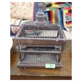 VINTAGE WOODEN BIRD CAGE 12 x 9 x 16