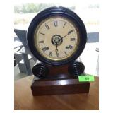 VINTAGE L.A. HORN & SONS MANTLE CLOCK 14" - RUNS