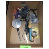 SOLDERING IRON (TURNS ON), CLAMP ON VICE, TORCH >>