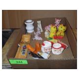 VINTAGE S&P SHAKERS, MILK GLASS TOOTHPICK, MINI>>>