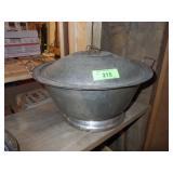 LARGE VINTAGE GALVANIZED BOWL W/ LID