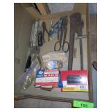 VICE, CLAMPS, NAILS, FOLDING RULER, ETC