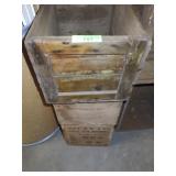 3 VINTAGE WOOD CRATES