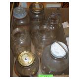 1/2 GALLON CANNING JARS, VINTGE BAIL HANDLEE JUG