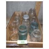 VINTAGE CANNING JARS (NEED CLEANED!), ZINC LIDS