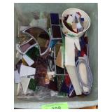 STAINED GLASS BITS & PCS.  **NO SHIPPING**
