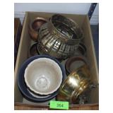 COPPER, BRASS, CERAMIC & TIN PLANTERS