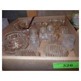 CRYSTAL BOWLS, MASTER SALTS, TOOTHPICK HOLDER,>>>>