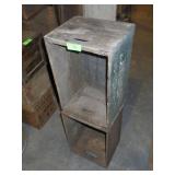 2 VINTAGE WOODEN CRATES