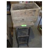 VINTAGE WOODEN AMMUNITION CRATE & PLANT STAND