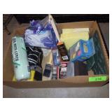 PAINT BRUSHES, ROLLER, STEEL WOOL, SANDING BLOCKS>