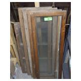 VTG OAK STACKING BOOKCASE DOORS & 3 PANE WINDOW