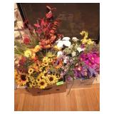 2 BL- SILK FLOWERS, FALL LEAVES