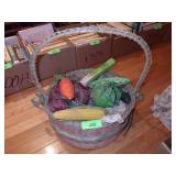 BASKET OF FAUX VEGGIES