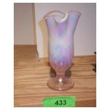 VTG? FENTON PINK LILY OF THE VALLEY VASE 7"