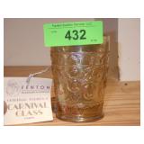 FETON CARNIVAL GLASS IRIDESCENT TUMBLER