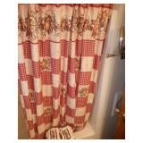 SHOWER CURTAIN W/ MATCHING TOWEL (1), HAND TOWELS>