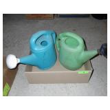 2 PLASTIC WATERING CANS