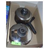 COOKS CLUB & HAMILTON BEACH POTS (NEED CLEANED)