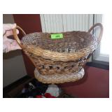 BEADED WICKER BASKET