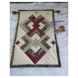 HANDMADE QUILTED WALL HANGING  W/ HANGER 20 x 30
