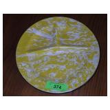 VINTAGE? YELLOW SPATTERWARE DIVIDED DINNER PLATE