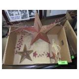 BARNWOOD STARS, WOODEN STAR, BURLAP RUNNER
