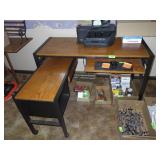 ASHLEY FURNITURE DESK W/ SLIDE IN SIDE TABLE>>>>