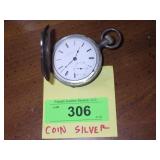 VINTAGE ELGIN COIN SILVER POCKET WATCH