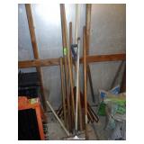 LEAF RAKE, WOODEN HANDLES, THATCHER, SQUEEGIE