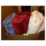 3 PLUSH BLANKETS (TAN BLANKET HAS DAMAGE- GOOD >>>