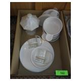 INSPIRATION GLASS MNUGS, MILK GLASS CANDY DISH>>>