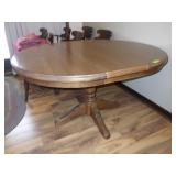 VINTAGE ROCKINGHAM PEDESTAL TABLE W/ 1 LEAF >>>>