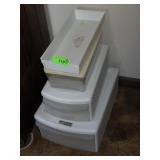 2 STORAGE DRAWERS, SHOE BOX & TRAY