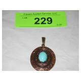 COPPER & TURQUOISE PENDANT *MATCHES EARRINGS #245