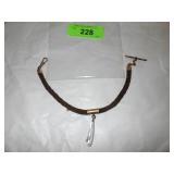 VINTAGE BRAIDED HAIR MOURNING BRACELET W/ MOP>>>