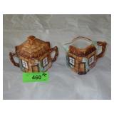 VINTAGE HAND PAINTED COTTAGEWARE CREAM & SUGAR