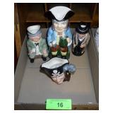 VINTAGE TOBY MUGS (2 ROYAL DOULTON, 1 KELSBORO)