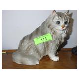 VINTAGE SILVER PERSIAN CERAMIC CAT FIGURINE